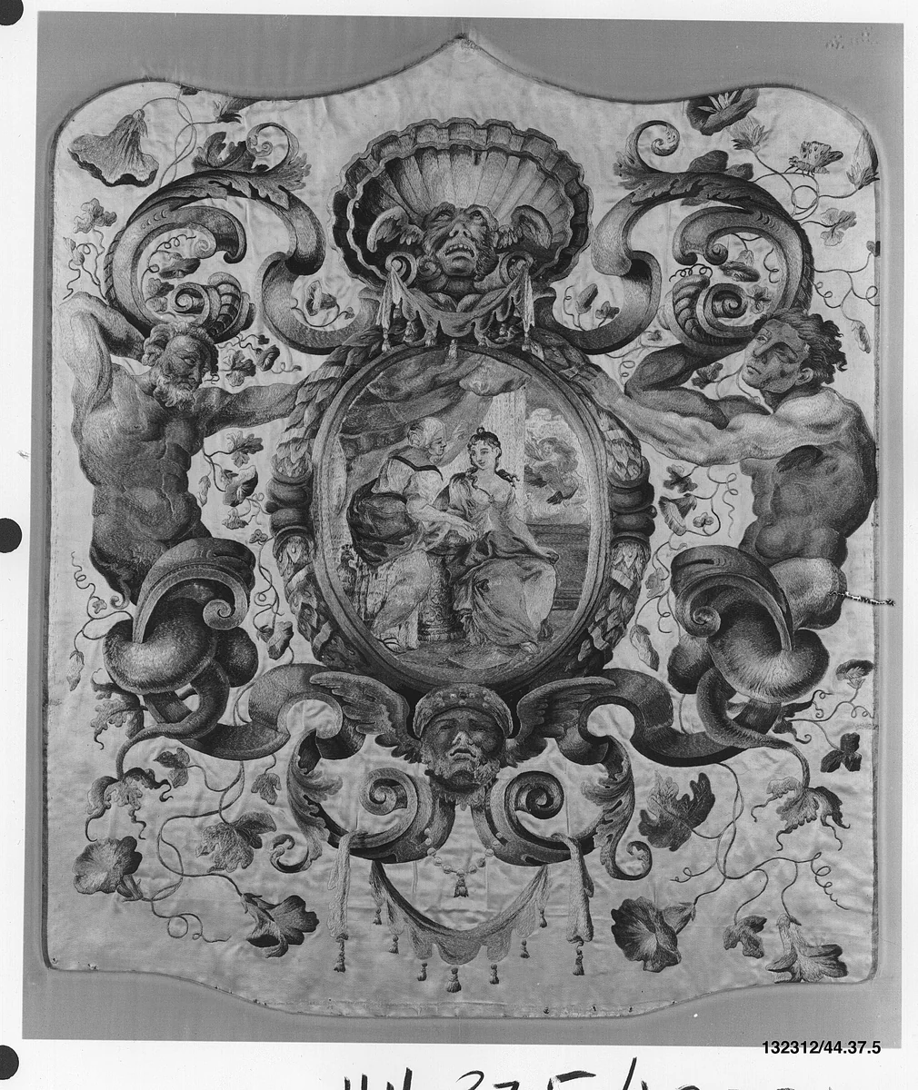 Chair panel by Daniel Marot, textile, 1700-1715