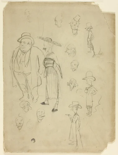 Caricatures of Gentlemen by Philipp William May, drawing, 1884-1903