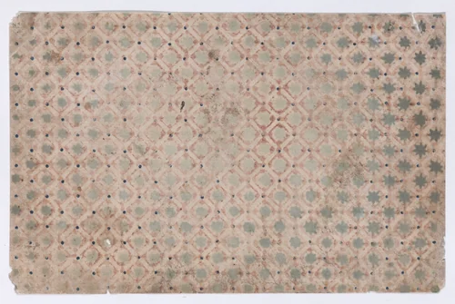 Sheet with overall grid pattern by anonymous, print, 1800-1900