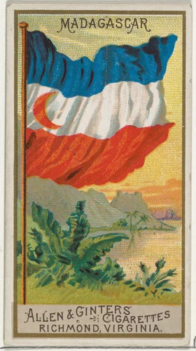 Madagascar, from Flags of All Nations, Series 2 (N10) for Allen & Ginter Cigarettes Brands by Allen & Ginter, print, 1890