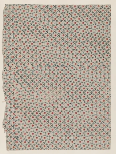 Sheet with overall dot and line pattern by anonymous, print, 1800-1900