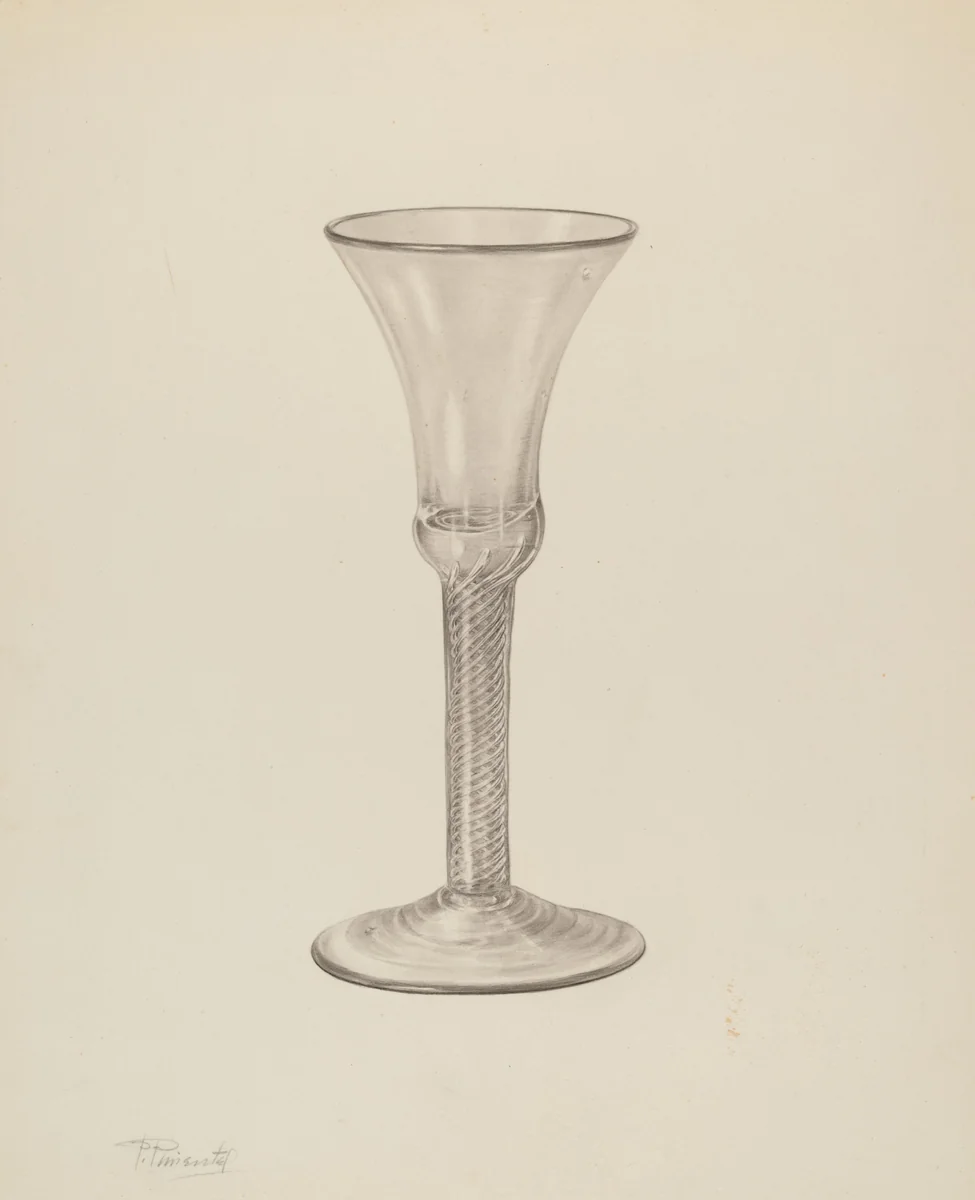 Wine Glass by Palmyra Pimentel, index of american design, 1935-1942