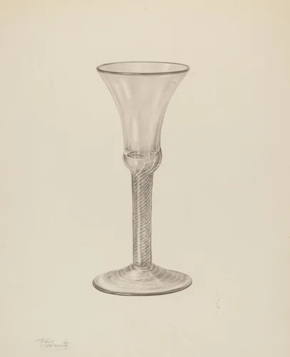 Wine Glass by Palmyra Pimentel, index of american design, 1935-1942