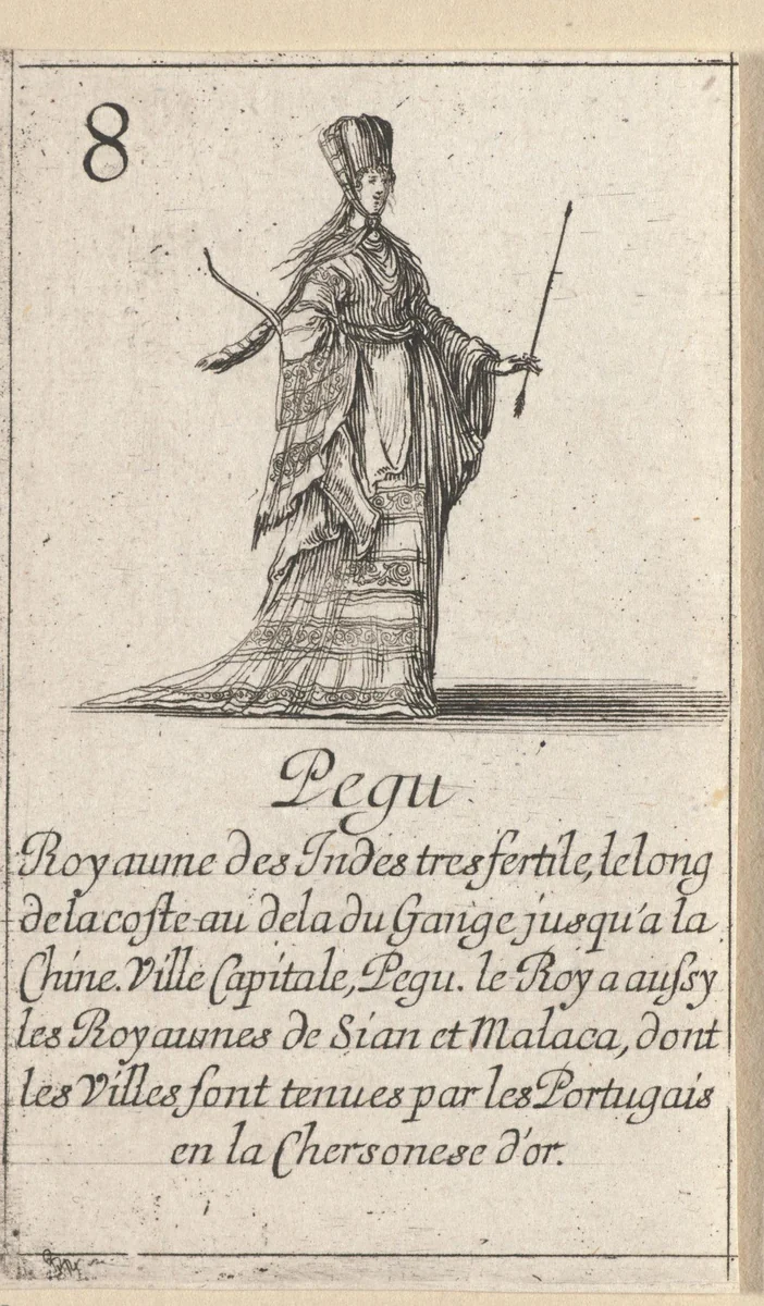 Vrouw uit Pegu by Stefano della Bella, print, 1620-1664