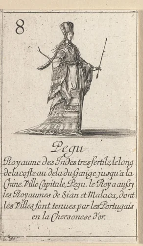 Vrouw uit Pegu by Stefano della Bella, print, 1620-1664