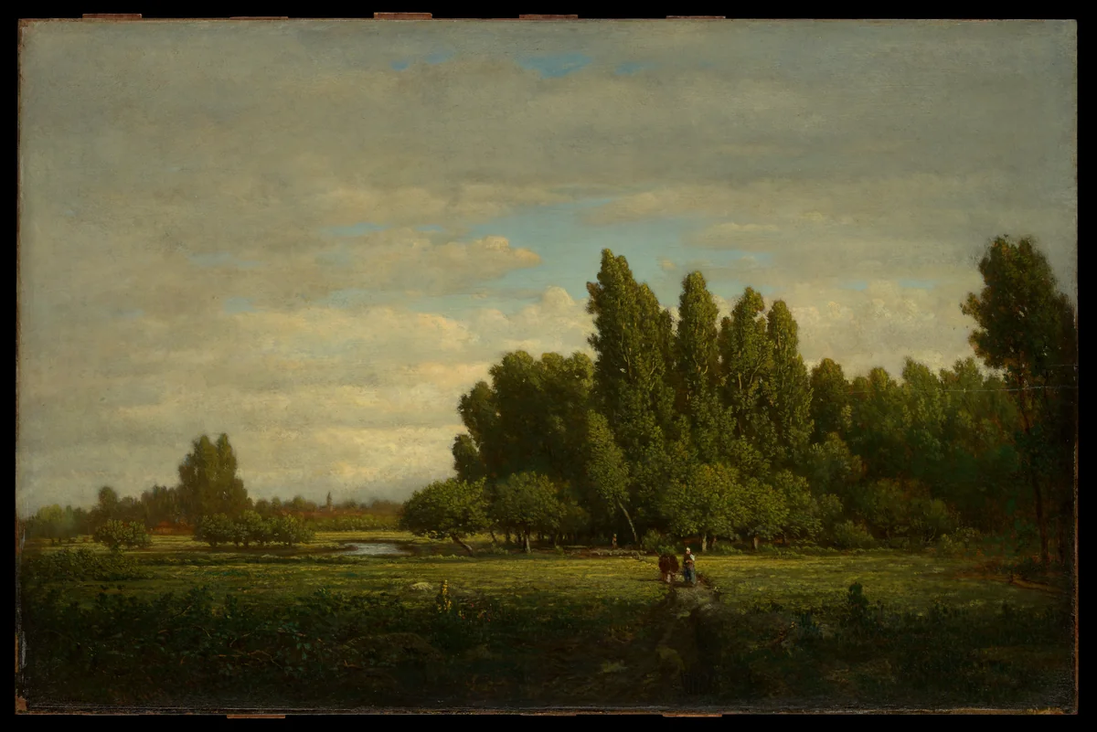 A Meadow Bordered by Trees by Théodore Rousseau, painting, 1840-1865