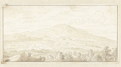 Gezicht op de vulkaan Etna by Johan Teyler, drawing, 1679-1683