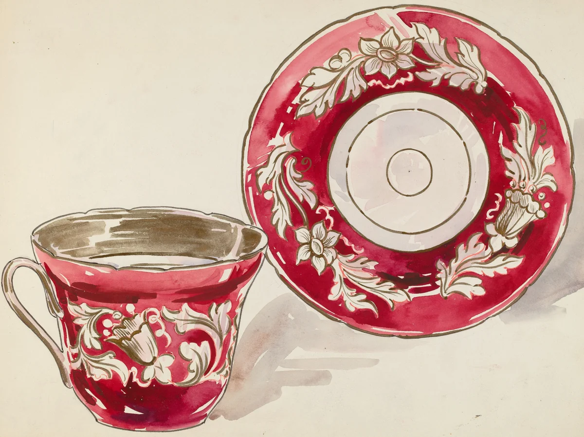 Cup and Saucer by Lillian Causey, index of american design, 1936