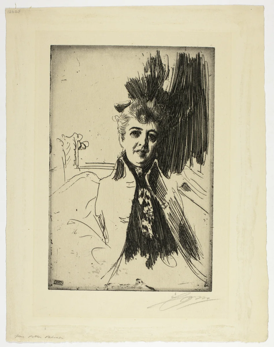 Mrs. Potter Palmer by Anders Zorn, print, 1896