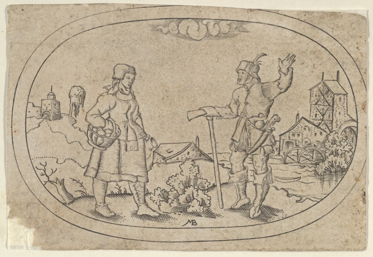 Farmers, from Das Bossenbüchlein by Mathais Beitler, print, 1577-1587
