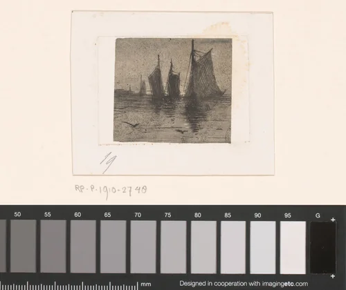 Vissersboten by Carel Nicolaas Storm van 's-Gravesande, print, 1872