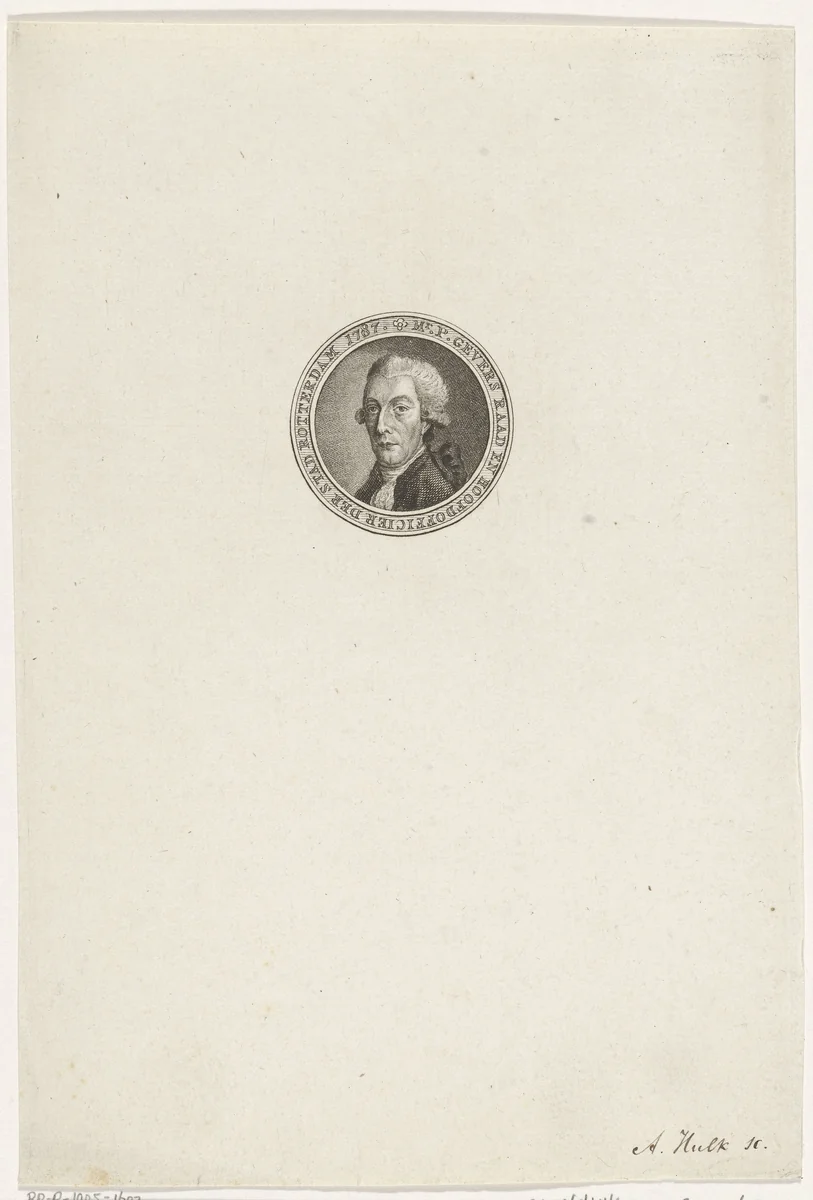 Portret van Paulus Gevers by Abraham Jacobsz. Hulk, print, 1787