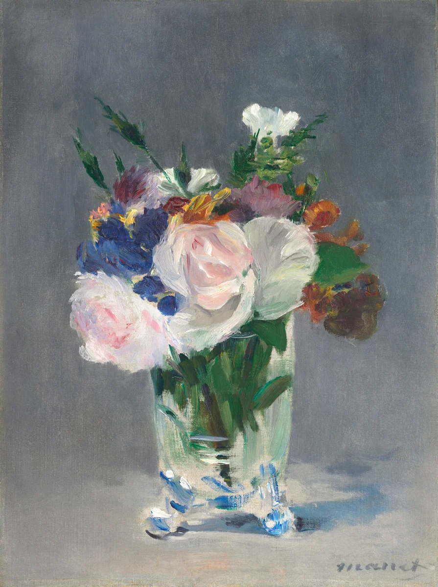 Flowers in a Crystal Vase by Edouard Manet, painting, 1882