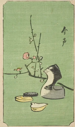 Imado, section of a sheet from the series "Cutout Pictures of Famous Places in Edo (Edo meisho harimaze zue)" by Utagawa Hiroshige (歌川広重), print, 1857