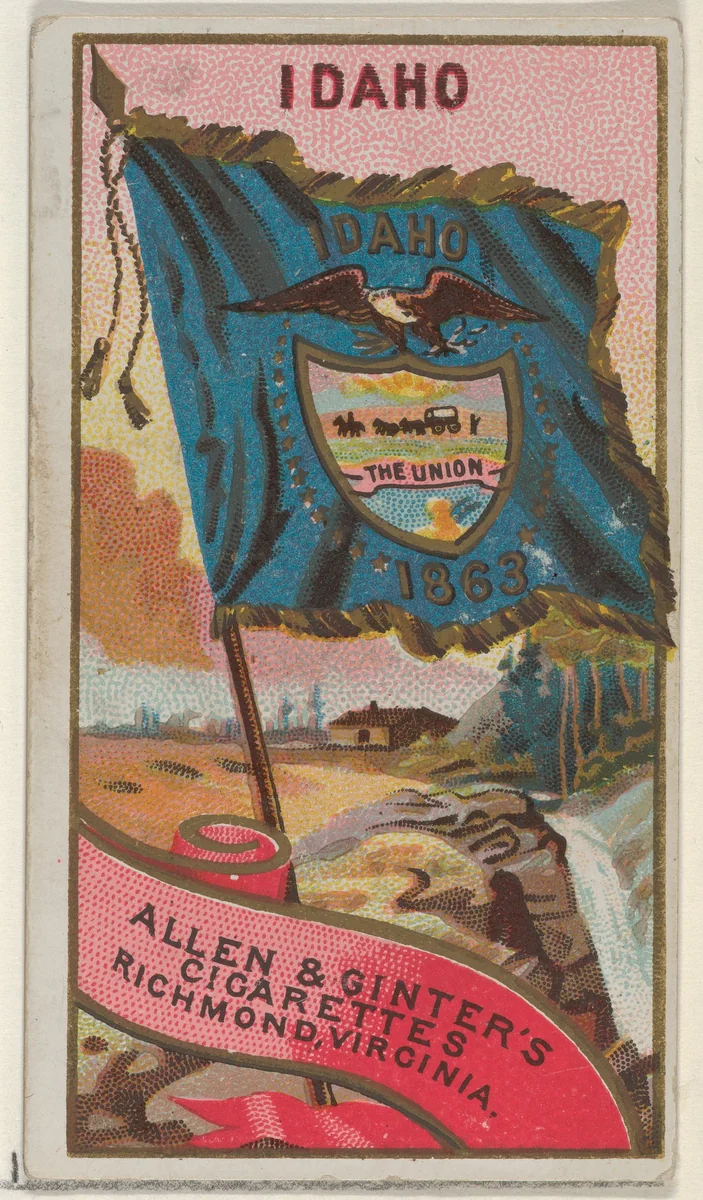 Idaho, from Flags of the States and Territories (N11) for Allen & Ginter Cigarettes Brands by Allen & Ginter, print, 1888
