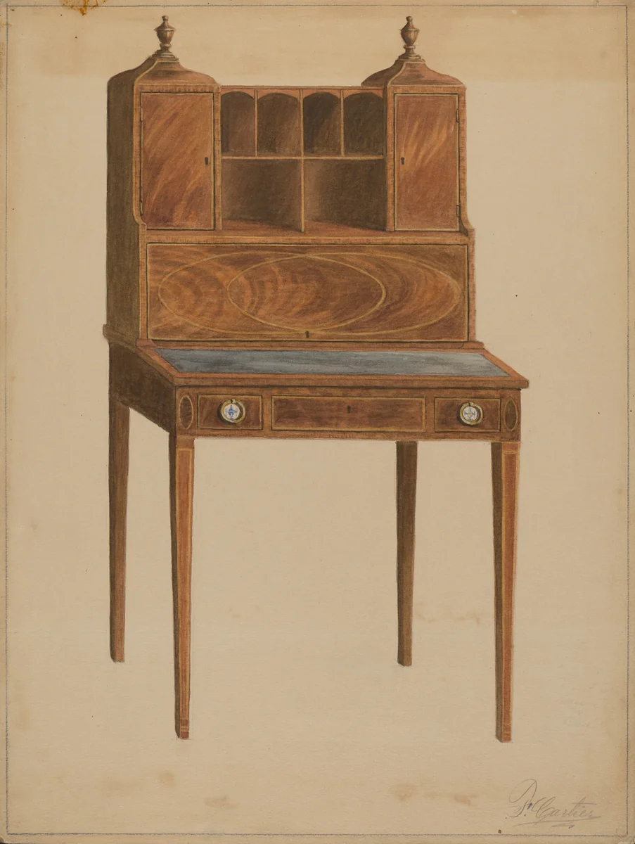 Cabinet by Ferdinand Cartier, index of american design, 1935-1942