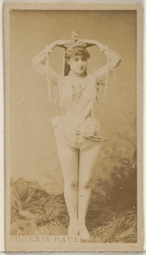 Eugenie Raul, from the Actors and Actresses series (N45, Type 8) for Virginia Brights Cigarettes by Allen & Ginter, photograph, 1885-1891