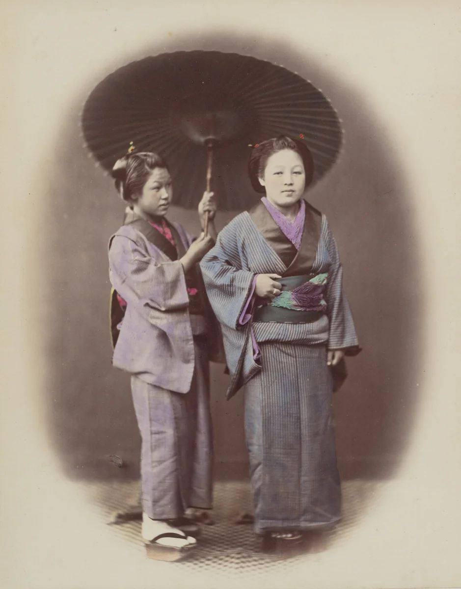 Young Lady and Servant by Felice Beato, photograph, 1868