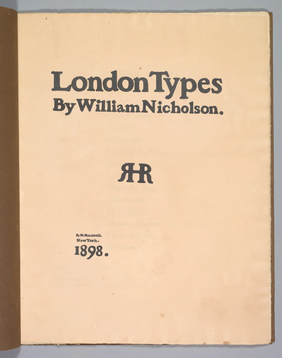 London Types: Quatorzains by William Nicholson, other, 1898