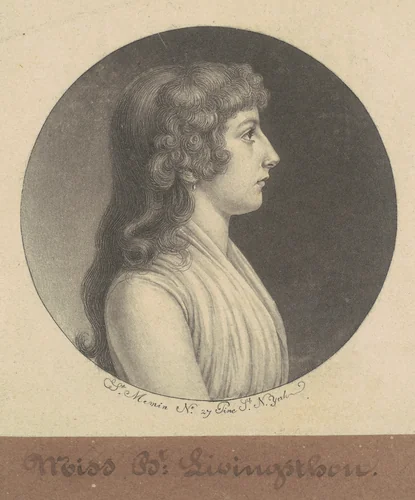Elizabeth Livingston by Charles B. J. Févret de Saint-Mémin, print, 1797