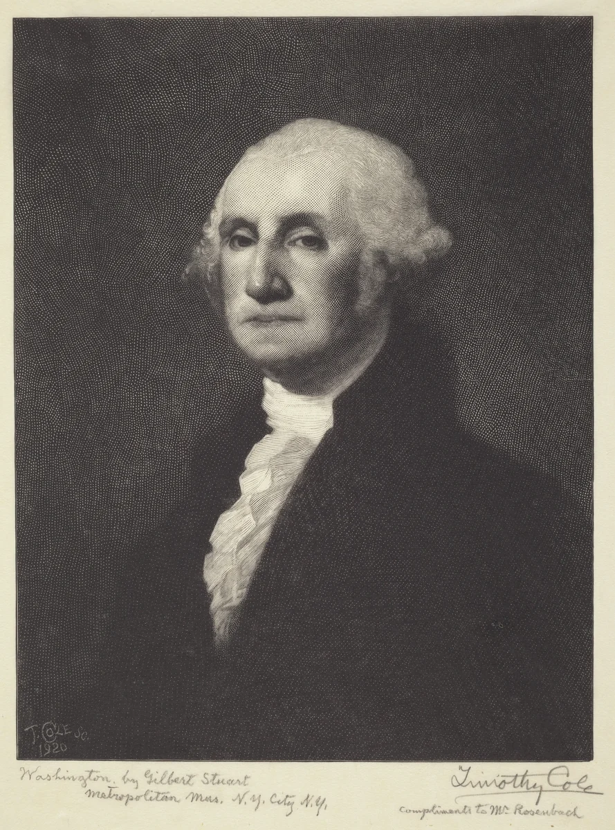 Washington by Timothy Cole, print, 1920
