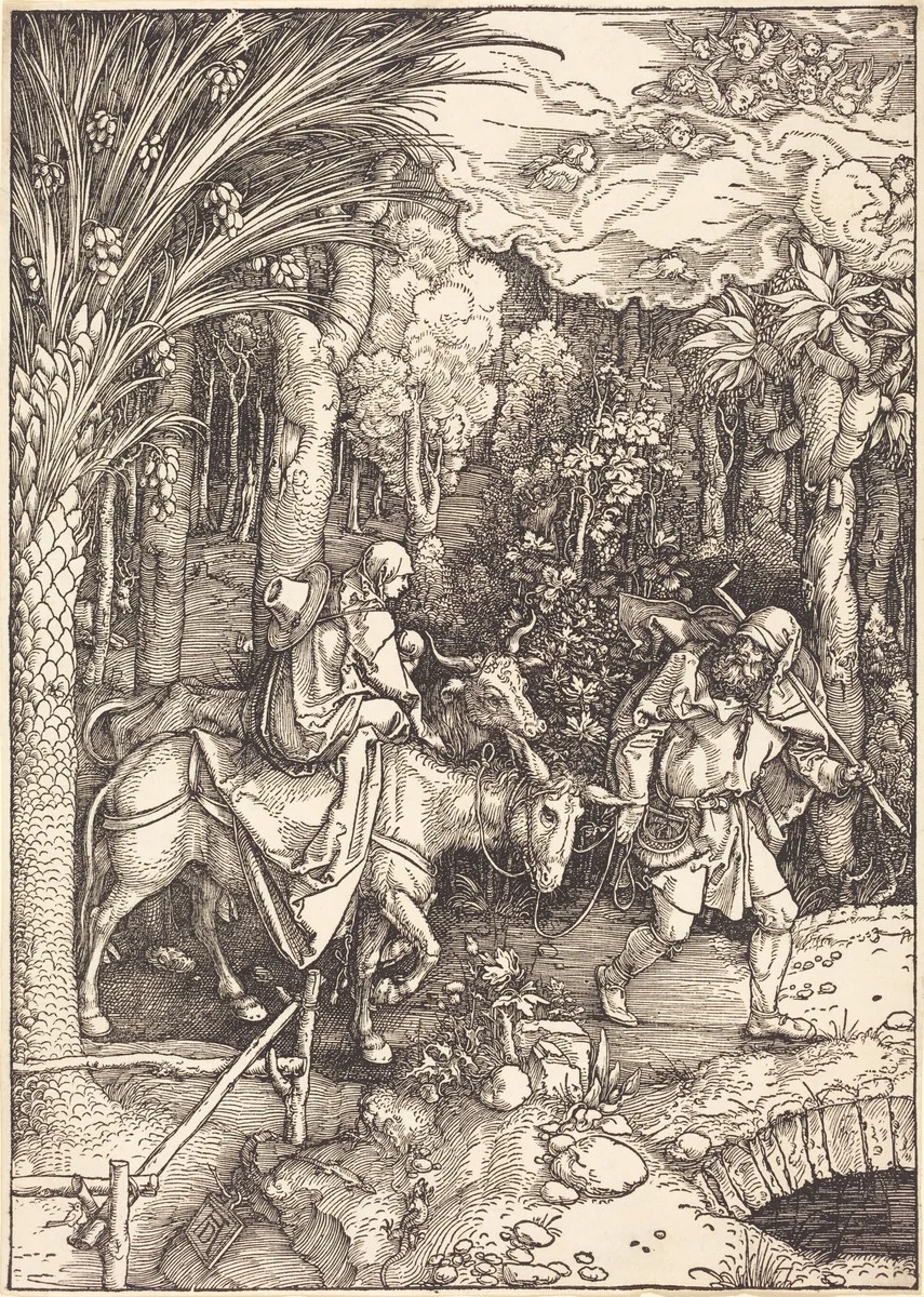 The Flight into Egypt by Albrecht Dürer, print, 1504