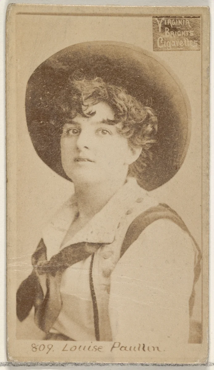 Card 809, Louise Paullin, from the Actors and Actresses series (N45, Type 2) for Virginia Brights Cigarettes by Allen & Ginter, photograph, 1885-1891
