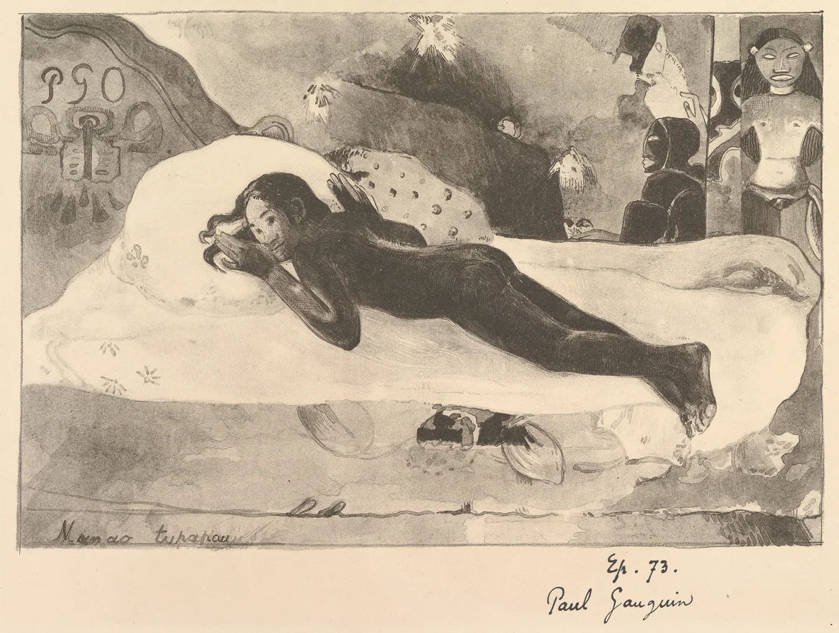 Spirit of the Dead Watching (Manao Tupapau), from "L'Estampe Originale" by Paul Gauguin, print, 1894