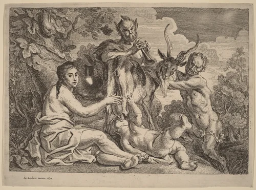 Jupiter Nourished by the Goat Amalthea by Remoldus Eynhoudts; Jacob Jordaens, print, 1652