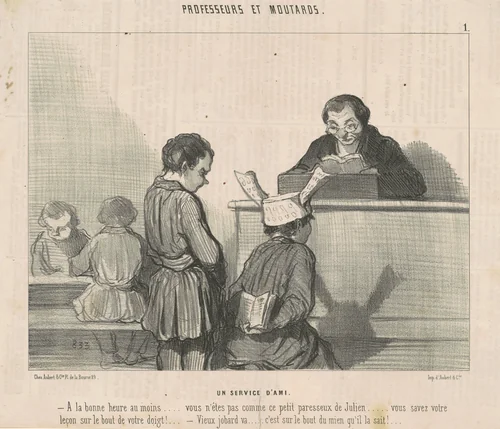 Un service d'ami by Honoré Daumier, print, 1845
