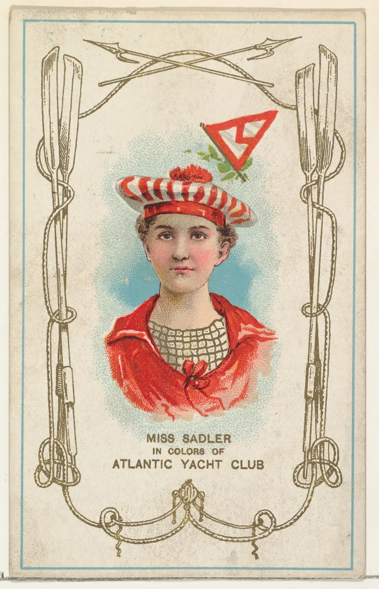Miss Sadler in Colors of Atlantic Yacht Club, from the Yacht Colors of the World series (N140) issued by Duke Sons & Co. to promote Honest Long Cut Tobacco by W. Duke, Sons & Co., print, 1890