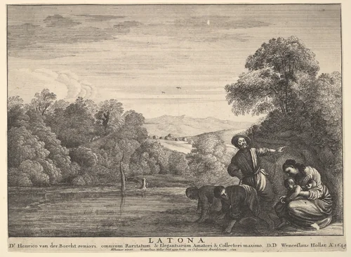 Latona and the Lycian peasants by Wenceslaus Hollar, print, 1649