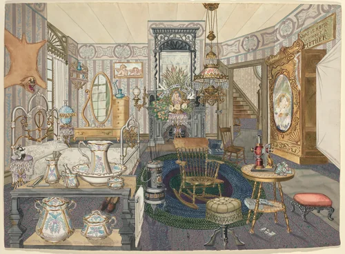 Rooming House Bed-Living Room by Perkins Harnly, index of american design, 1935-1942