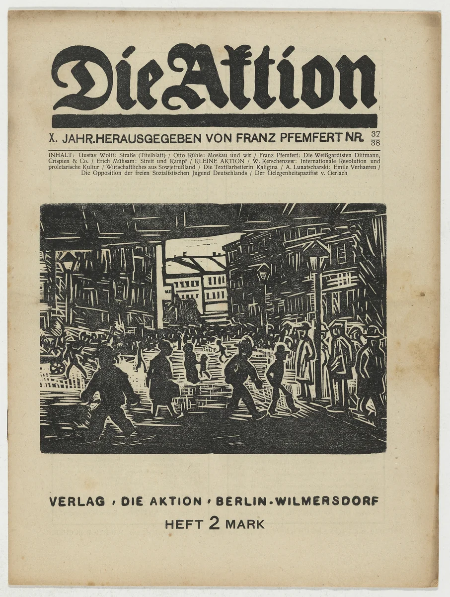 Die Aktion, vol. 10, no. 37/38 by Gustav Heinrich Wolff, periodical, 1920
