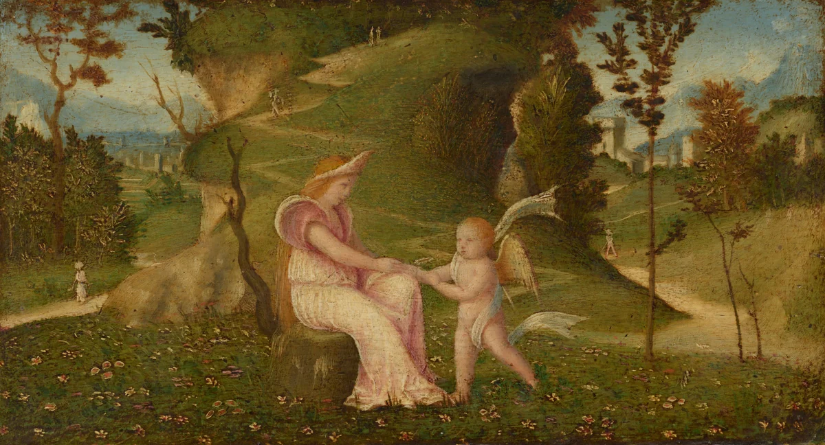 Venus and Cupid in a Landscape by Giorgione, painting, 1505-1515