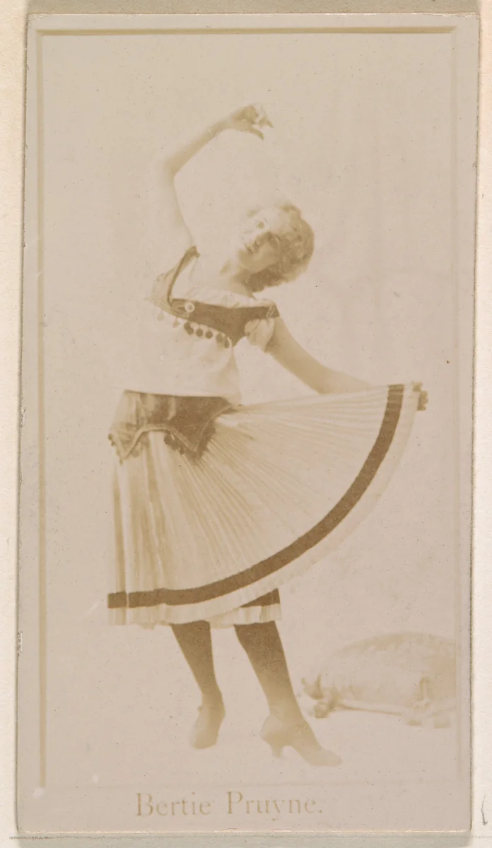 Bertie Pruyne, from the Actresses series (N245) issued by Kinney Brothers to promote Sweet Caporal Cigarettes by Kinney Brothers Tobacco Company, photograph, 1890