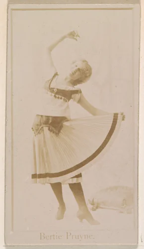 Bertie Pruyne, from the Actresses series (N245) issued by Kinney Brothers to promote Sweet Caporal Cigarettes by Kinney Brothers Tobacco Company, photograph, 1890