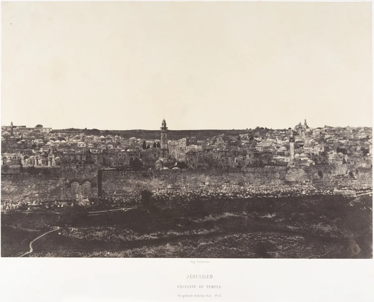 Jérusalem, Enceinte du Temple, Vue générale de la face Est, Pl. 3 by Auguste Salzmann, photograph, 1854-1859