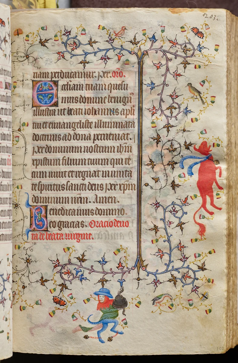 Hours of Charles the Noble, King of Navarre (1361-1425): fol. 102r, Text by Master of the Brussels Initials and Associates, book, 1400-1410
