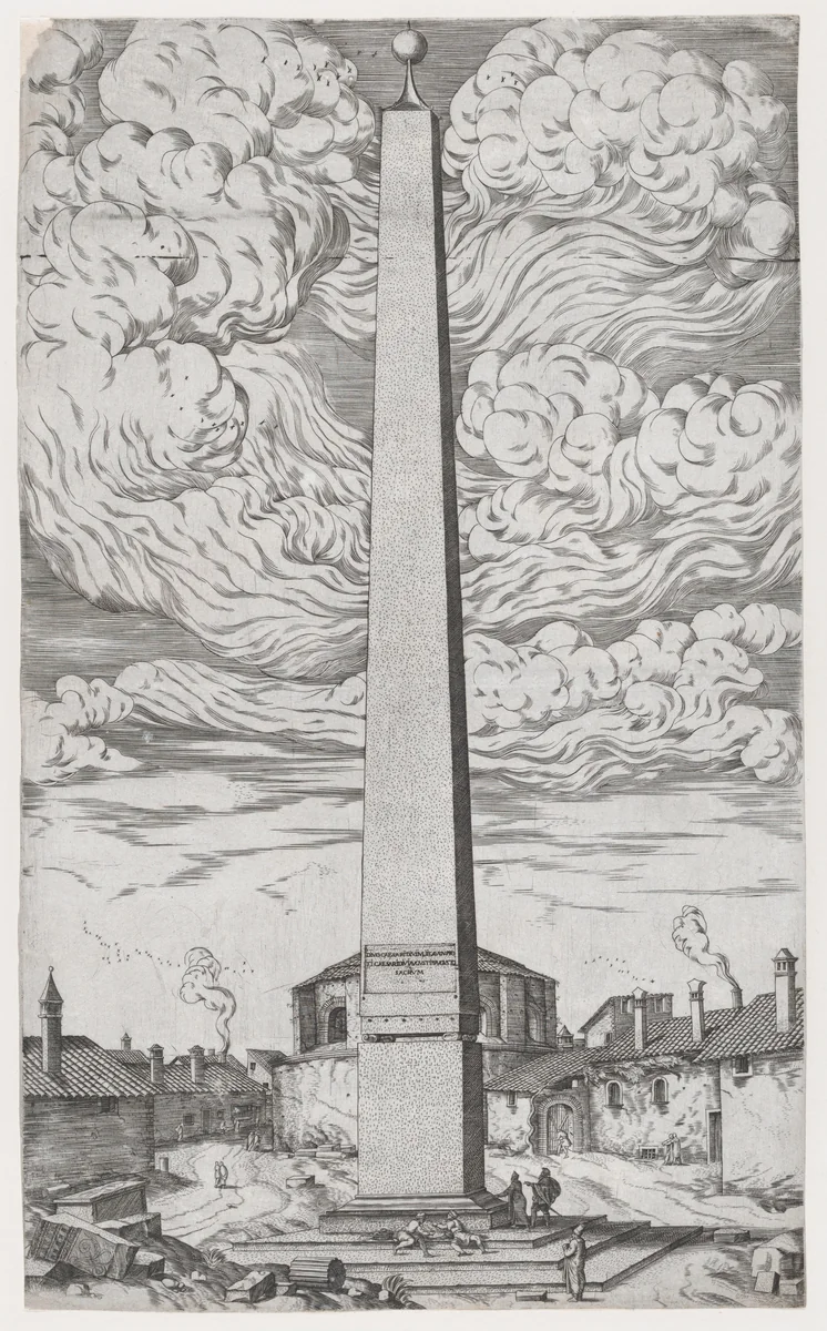 The Vatican Obelisk by anonymous, print, 1530-1580