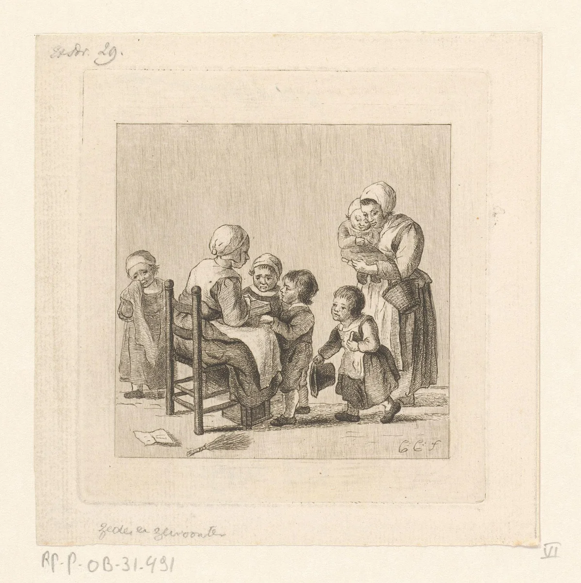Kinderschool by Pieter de Mare, print, 1779