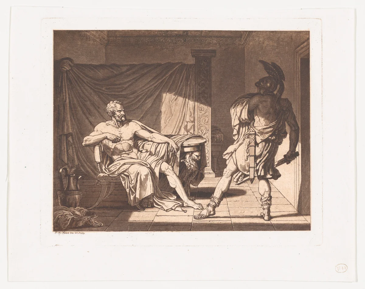 Marius at Minturnae by François-Xavier Fabre, print, 1791-1805