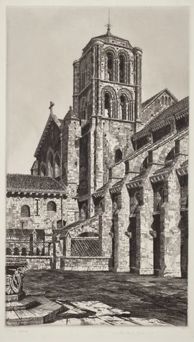 Bascilica of the Madeline, Vézelay by John Taylor Arms, print, 1929