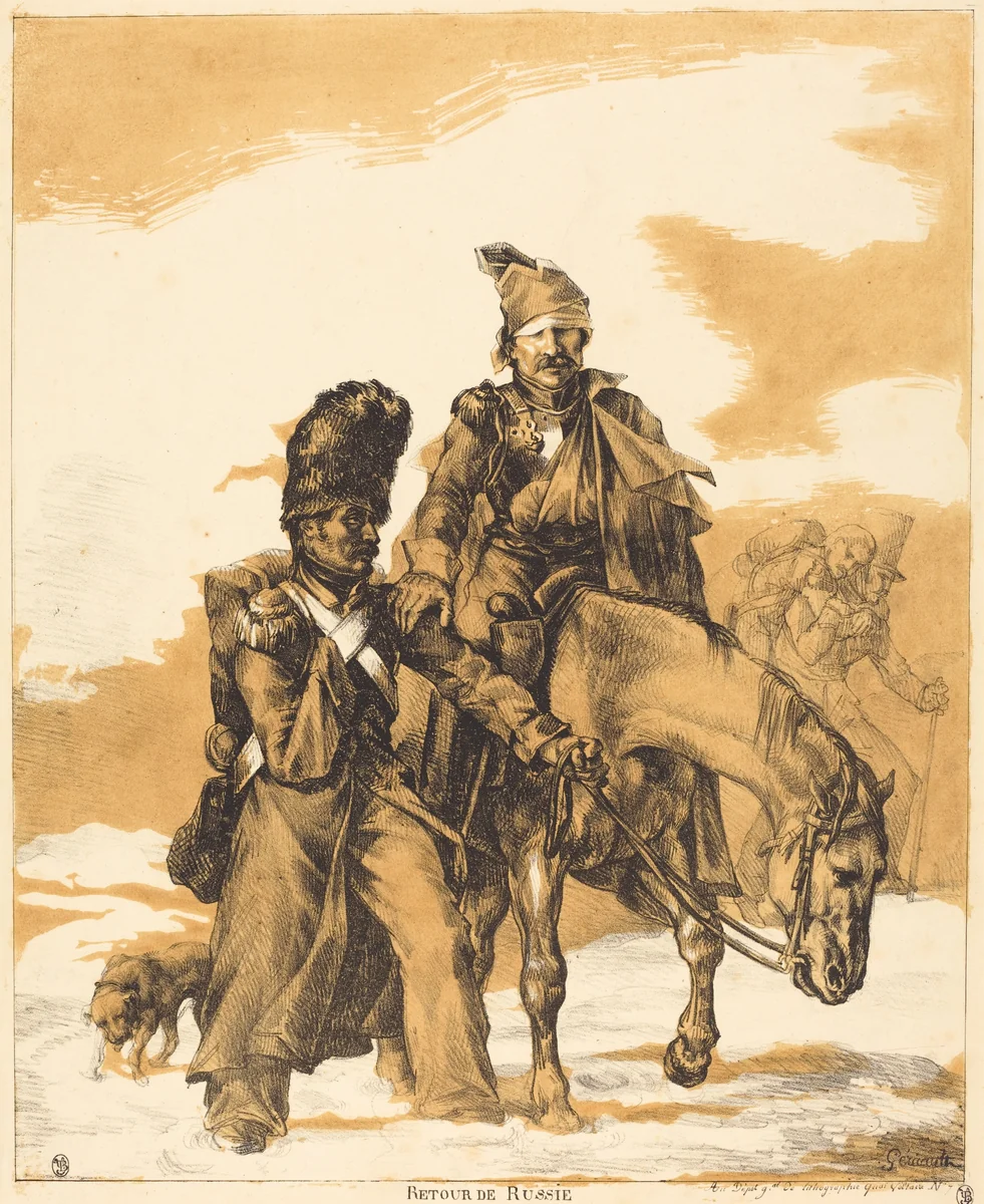 Retreat from Russia (Retour de Russie) by Théodore Gericault, print, 1818
