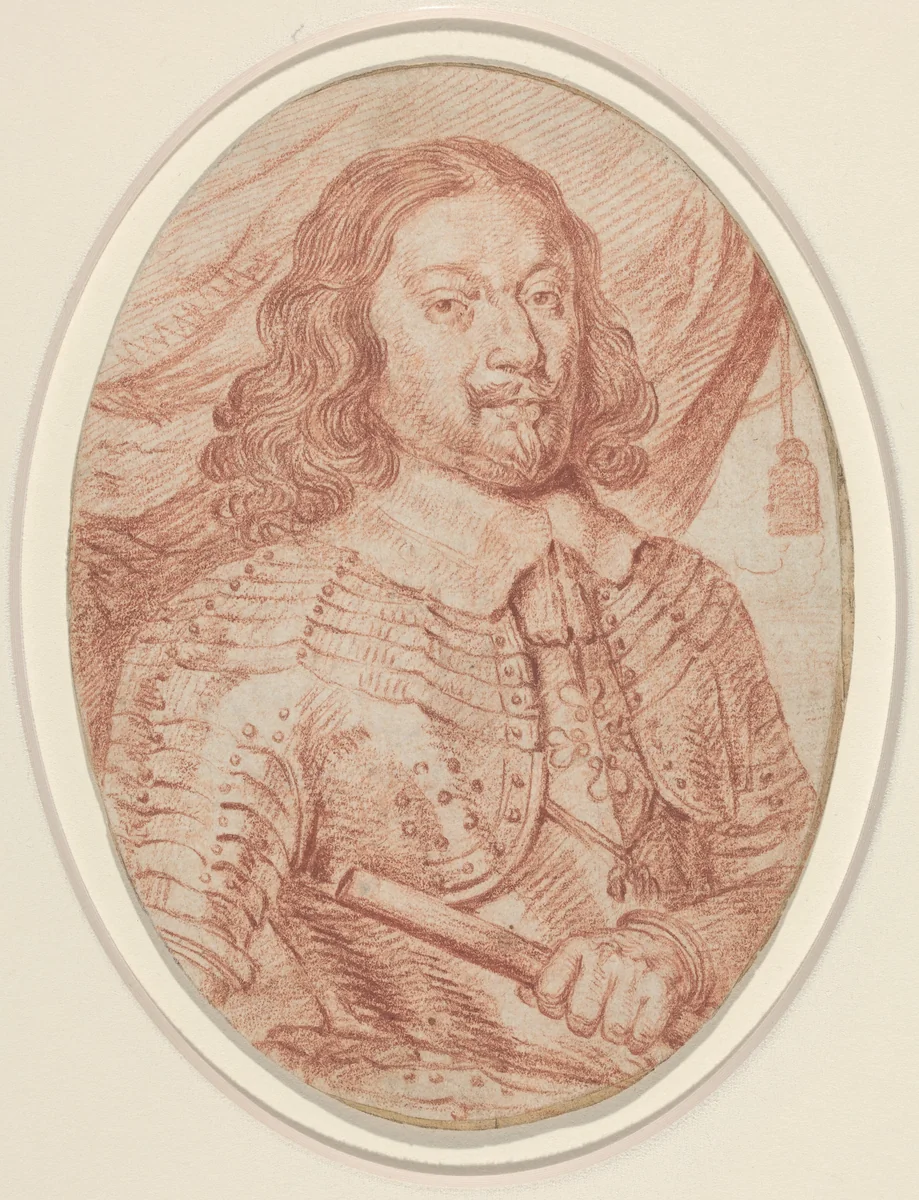 Portrait of a French General by Balthasar Moncornet, drawing, 1600-1668