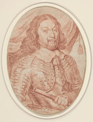 Portrait of a French General by Balthasar Moncornet, drawing, 1600-1668