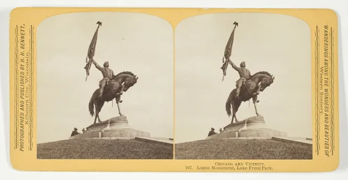 Logan Monument, Lake Front Park, from the series "Chicago and Vicinity" by Henry Hamilton Bennett, photograph, 1887-1893
