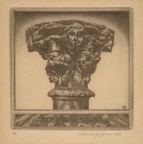Portrait of a Romanesque Capital by John Taylor Arms, print, 1946