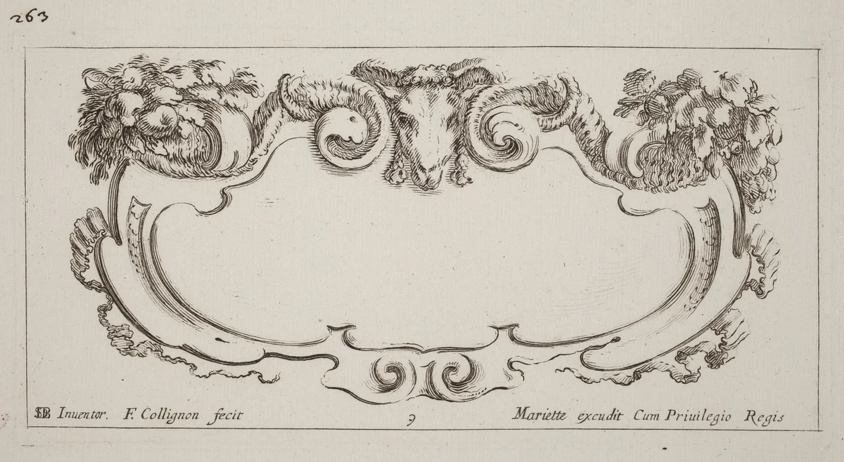 Cartouche by François Collignon; Stefano Della Bella, print, 1646