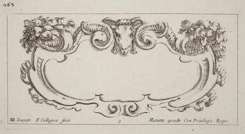 Cartouche by François Collignon; Stefano Della Bella, print, 1646